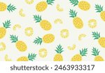 Cute pineapple fruits pattern background vector design