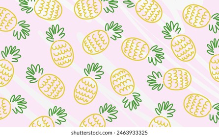 Cute pineapple fruits pattern background vector design