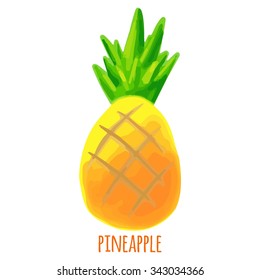 Cute pineapple. Isolated with the inscription