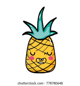 cute pineapple kawaii funny fruit