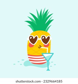 Cute pineapple. Kids print. Vector illustrations