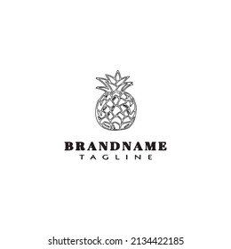 cute pineapple logo icon design template modern vector illustration