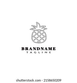cute pineapple logo icon design template modern vector illustration