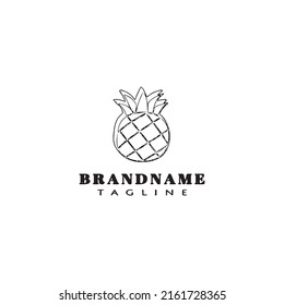 cute pineapple logo icon design template modern vector illustration