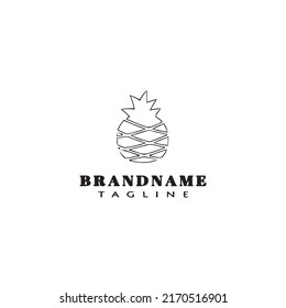 cute pineapple logo icon design template modern vector illustration