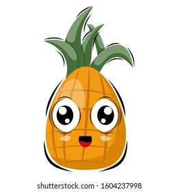 cute pineapple mascot design vector
