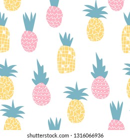 Cute pineapple pattern background vector illustration