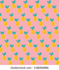 Cute pineapple pattern on a pink background