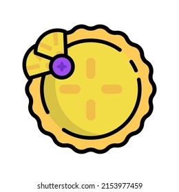 Cute Pineapple Pie Flat Design Cartoon for Shirt, Poster, Gift Card, Cover, Logo, Sticker and Icon.