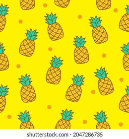 Cute pineapple seamless pattern with a colorful design suitable for background or wallpaper
