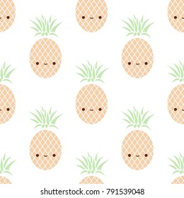 Cute pineapple. Seamless vector pattern