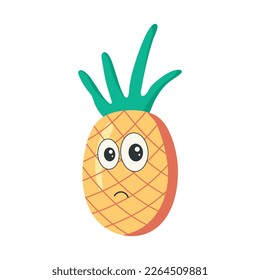 cute pineapple sticker character icon vector illustration. clipart. vector illustration