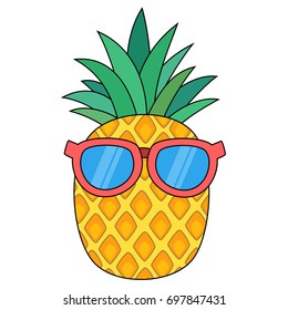 Cute pineapple with sunglasses