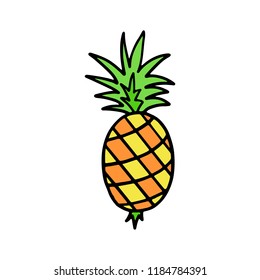 Cute Pineapplehand Drawnvectorillustrations Stock Vector (Royalty Free ...