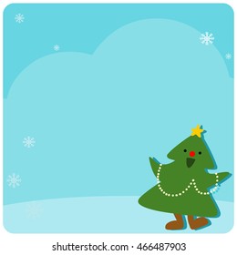 Cute pinery at empty board vector illustration