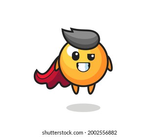 the cute ping pong ball character as a flying superhero , cute style design for t shirt, sticker, logo element