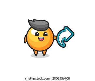 cute ping pong ball hold social media share symbol , cute style design for t shirt, sticker, logo element