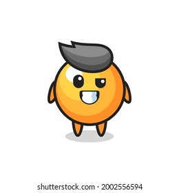 cute ping pong ball mascot with an optimistic face , cute style design for t shirt, sticker, logo element