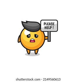 cute ping pong hold the please help banner , cute design