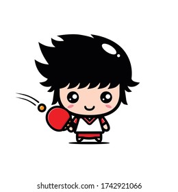 cute ping pong player vector design