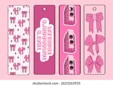 cute pink aesthetic bookmark collection