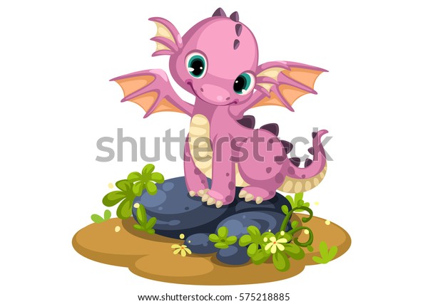 Caricature De Bebe Dragon Rose Mignon Image Vectorielle De Stock Libre De Droits