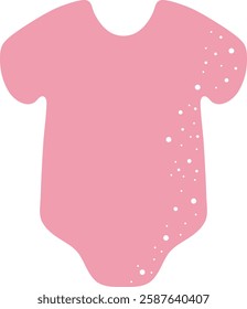 Cute Pink Baby Onesie with Scattered Dots Vector Illustration