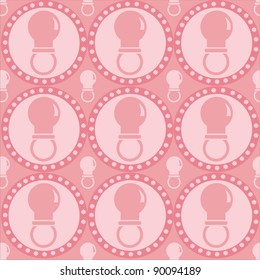 cute pink baby pacifiers pattern