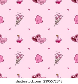 cute pink background february 14 heart packaging