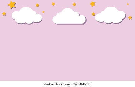 rosafarbener Hintergrund mit Sternen und Wolken