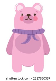 icono del oso rosa lindo aislado