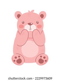 cute pink bear teddy icon