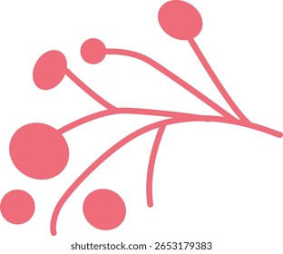 Cute pink berry twig with rounded fruits, ideal for natural accents, floral compositions, or playful seasonal visuals.