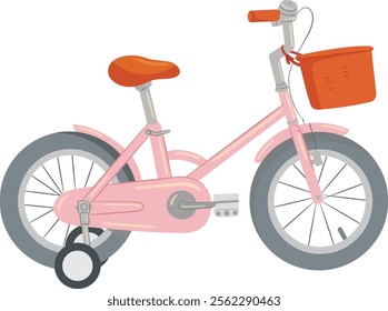 Cute pink bicycle vector art illustration