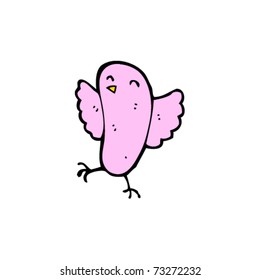 caricatura de pájaro rosa lindo