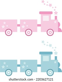 Cute pink and blue baby toy train
