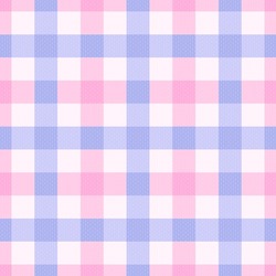 Cute Pink And Blue Fashion Seamless Pattern Of Barbie Ken Style. Scottish Tartan Vichy Plaid Graphic Texture For Dress, Skirt, Scarf, Throw, Jacket, Fashion Fabric Print. Vector Illustration