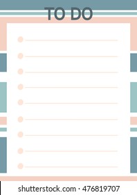 cute pink blue vector printable to do list with stripes