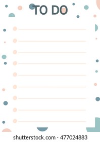 cute pink blue vector printable to do list with circle