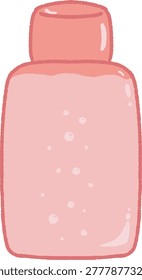 Cute Pink Bottle Vector Illlustration