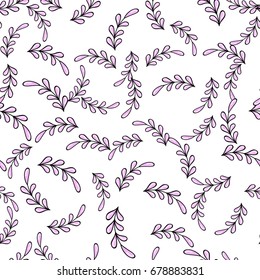 Cute pink branch seamless background