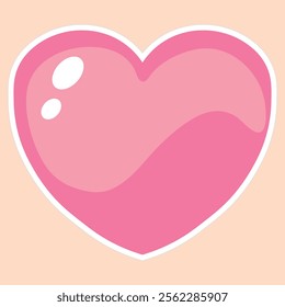  Cute Pink Bubble Heart Vector Graphic