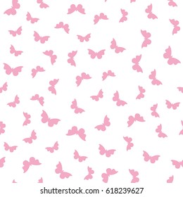 Cute Pink Butterflies Random Vector Pattern Stock Vector (Royalty Free ...