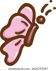 cute pink butterfly vector illustration