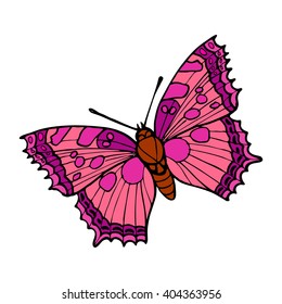cute pink butterfly vector illustration 