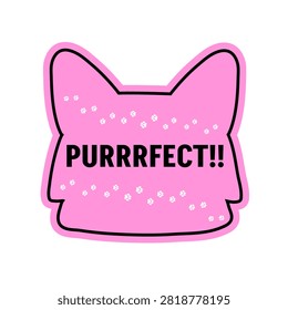 Cute pink cat head silhouette featuring 