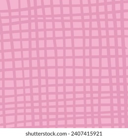 Patrón dibujado a mano color rosa. Bonito fondo de bebé pastel hecho en vector. Cabincore de Cottagecore Textura geométrica simple. Cruzando las líneas. Resumen lindo y delicado patrón 