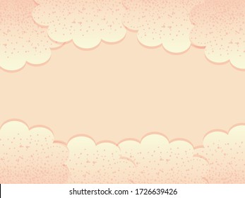 Cute pink clouds. Vector illustration. Delicate card. Pastel colors. Paper art.