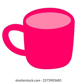 Cute pink cup drink vector