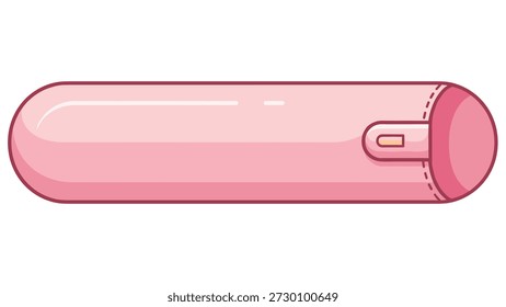 Um caso cilíndrico rosa bonito com um fecho de zíper, perfeito para armazenar uma escova de dentes elétrica, escovas de maquiagem ou óculos.